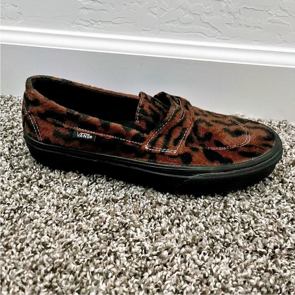 Vans Loafer Style 53 Shoes - Leopard Brown / Black - Size Men’s 6.5 / Women’s 8 - Picture 5 of 9